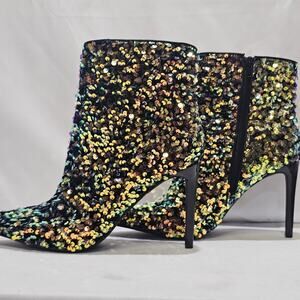INC International Concepts Women's  Reisa Dress Booties Gold Sequin Size 11 NWT